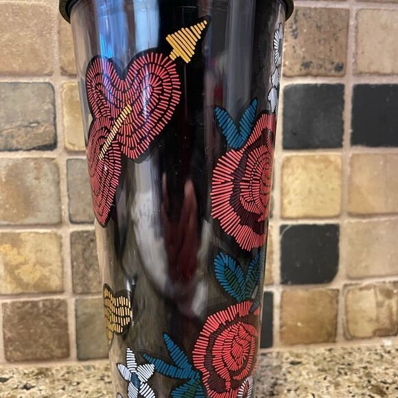 Starbucks LOVE Valentines Rare Tattoo Stitch 24 Ounce Tumbler EUC - Picture 5 of 16